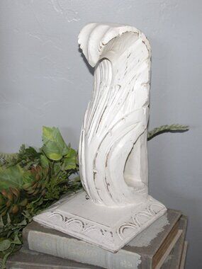 Large Ornate Vintage Chippy White French Shabby Chic Corbel Wall Decor Shelf